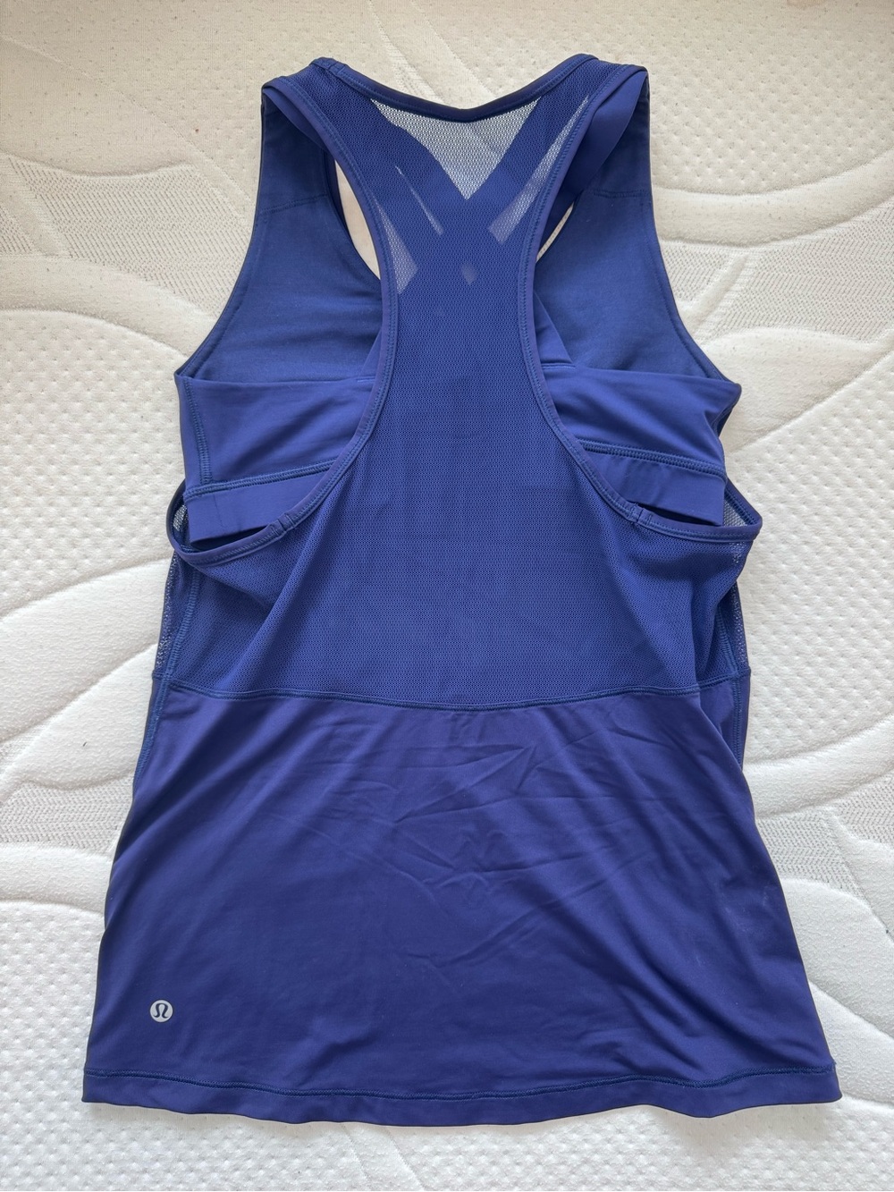 Lululemon Athletica Blue Racerback Mesh Tank and Sports Bra Two-In-One Size 6